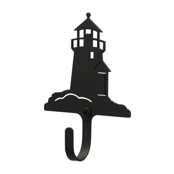 Village Wrought Iron Village Wrought Iron WH-10-XS Lighthouse Wall Hook Extra Small - Black WH-10-XS - main